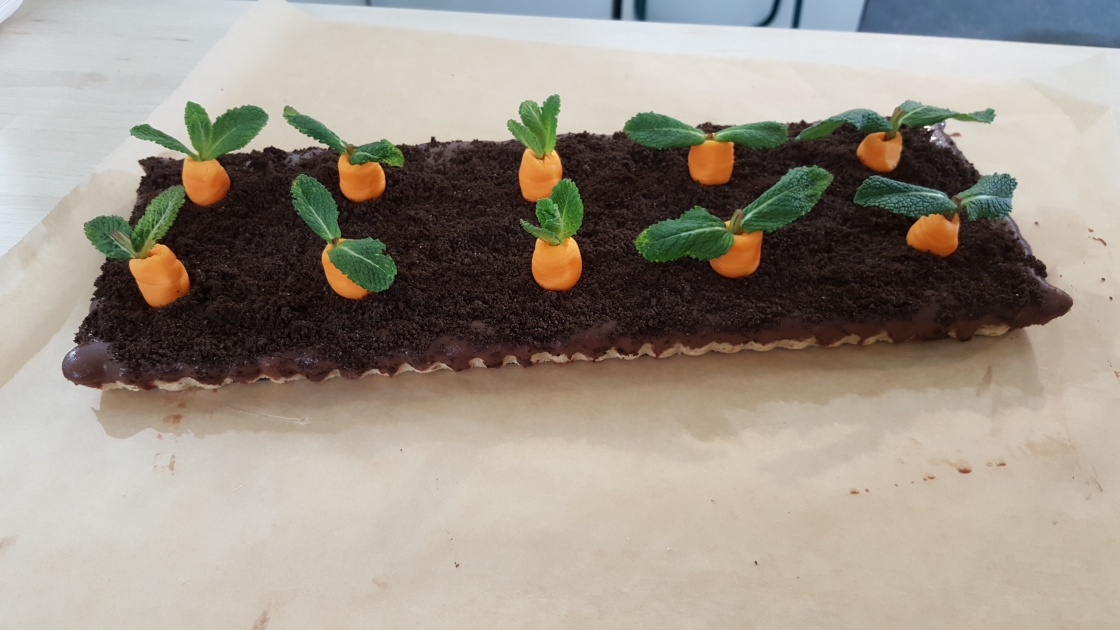 Tarta de chocolate (huerto de zanahorias)