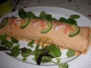 Brazo de gitano de aguacate y gambas